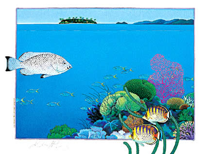 A3-'Blue Maori & Exotic Coral'