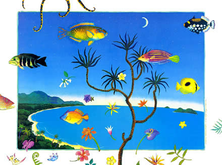 A2-'Floating Fish With Flowers'